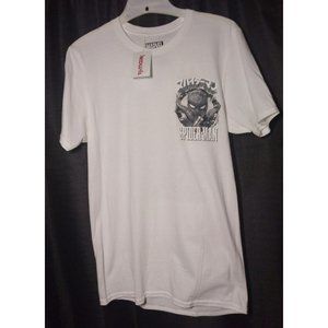 Small White Marvel Black & White Spiderman Comic Book Decal T-Shirt Size Small